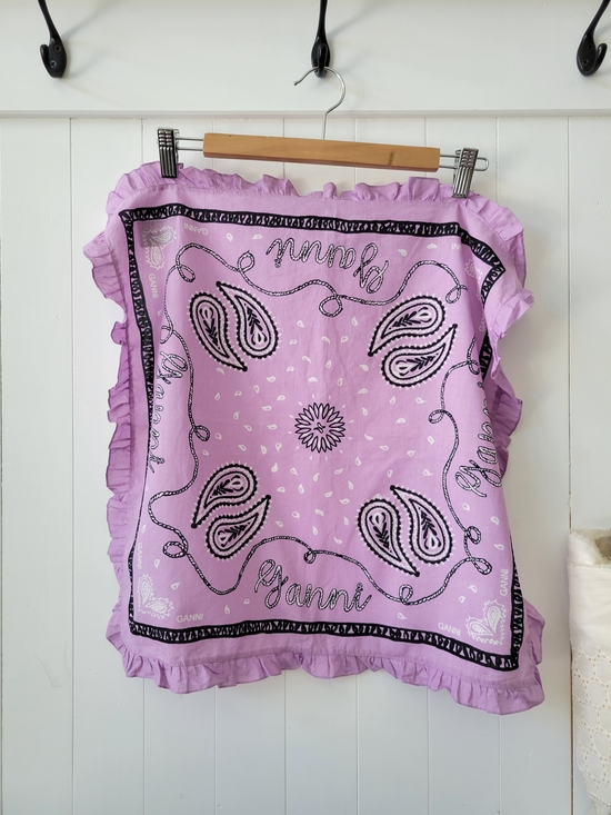 Ganni Accessories - Ganni Lavender Paisley Ruffle Bandana Scarf